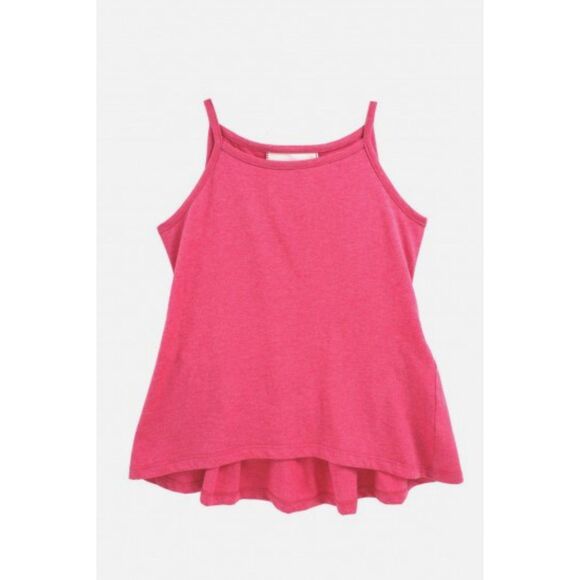 Paper Wings Enchanted Forest pink bustle ruffle back tunic tank top shirt 14/12